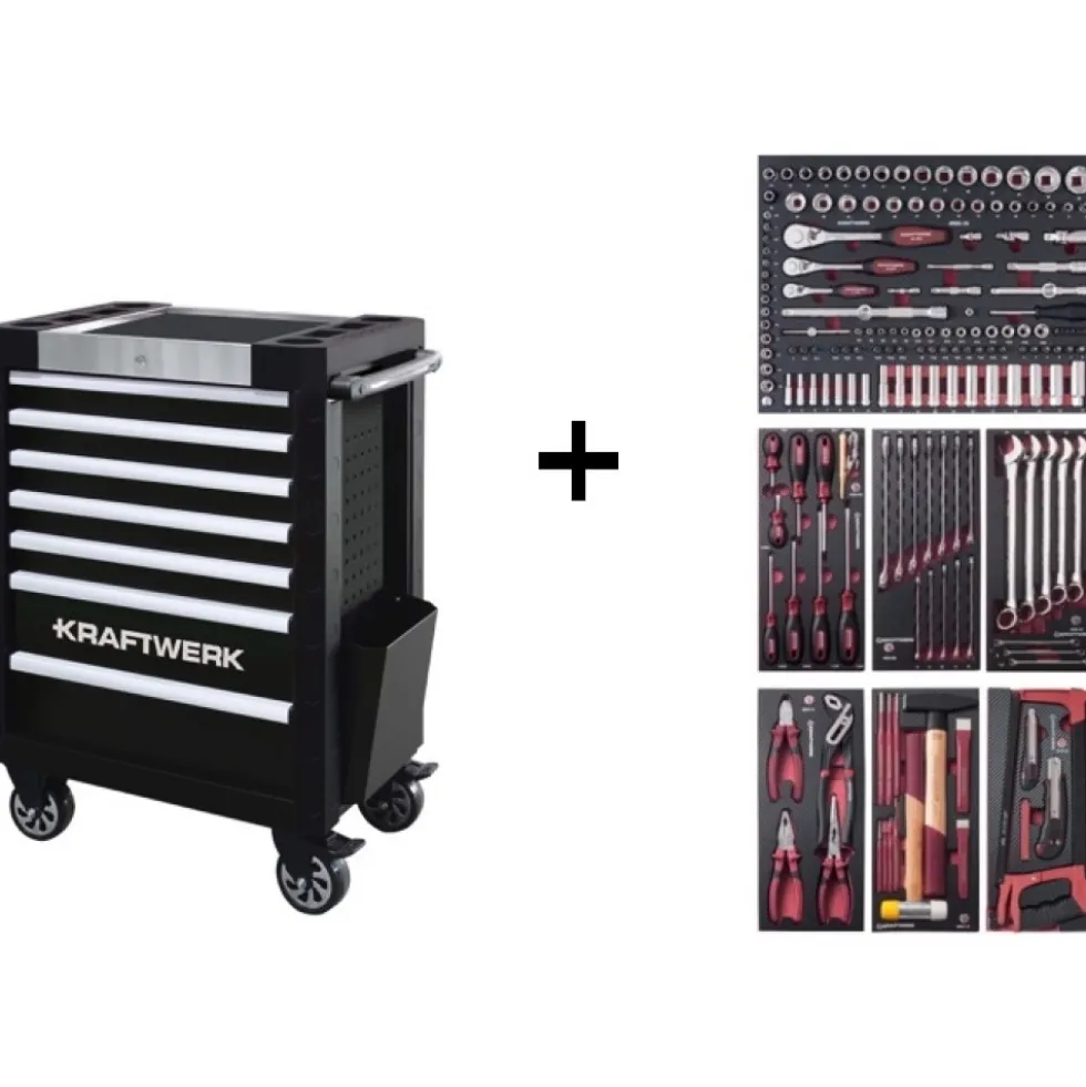 Servante d'atelier 7 tiroirs 189 outils COMPLETO EVA3 - P407 KRAFTWERK