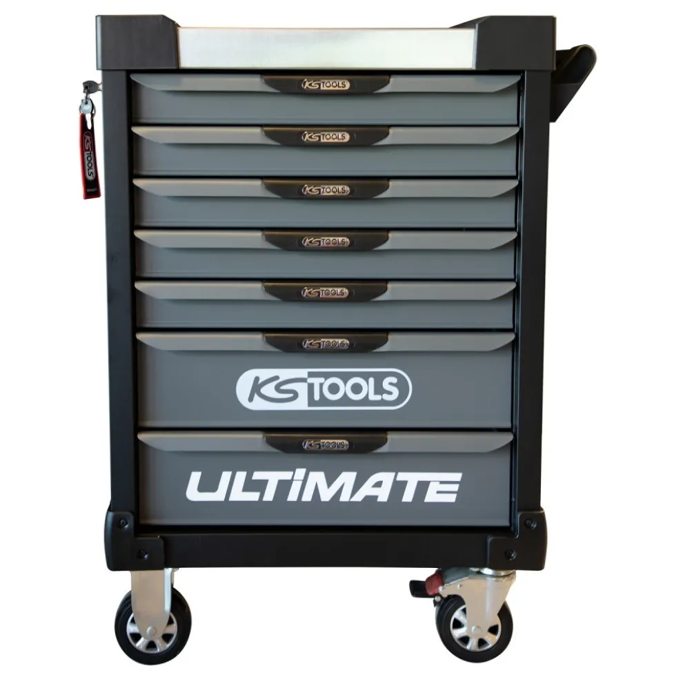 Servante d'atelier ULTIMATE® - 7 tiroirs - noire et grise KS TOOLS