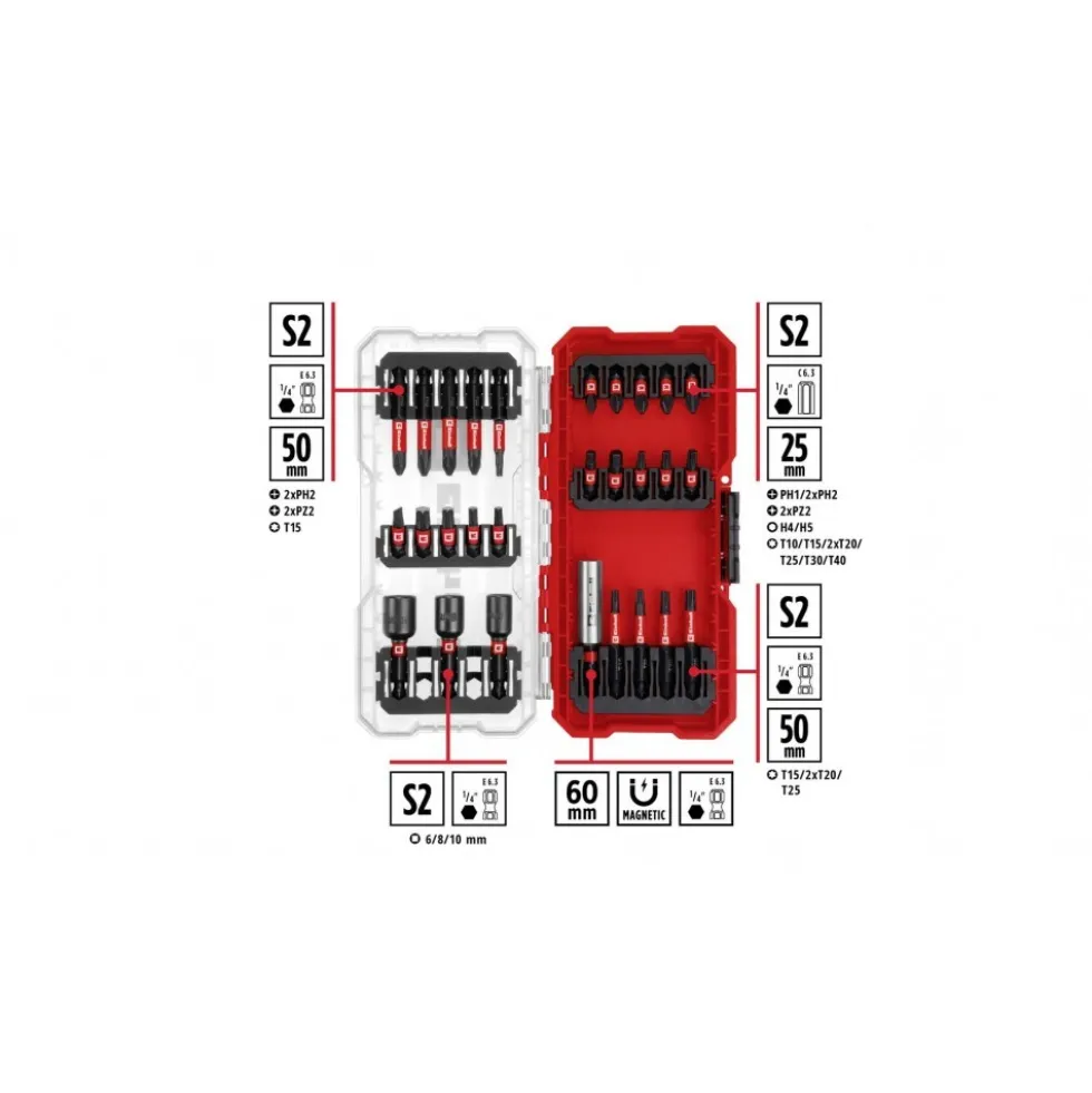Set de 28 embouts résistants aux chocs S-Case EINHELL