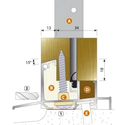 Seuil en aluminium ISOL 47T pour porte-fenêtre bois BILCOCQ