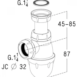 Siphon de bidet en polypropylène - réglable en hauteur VIEGA