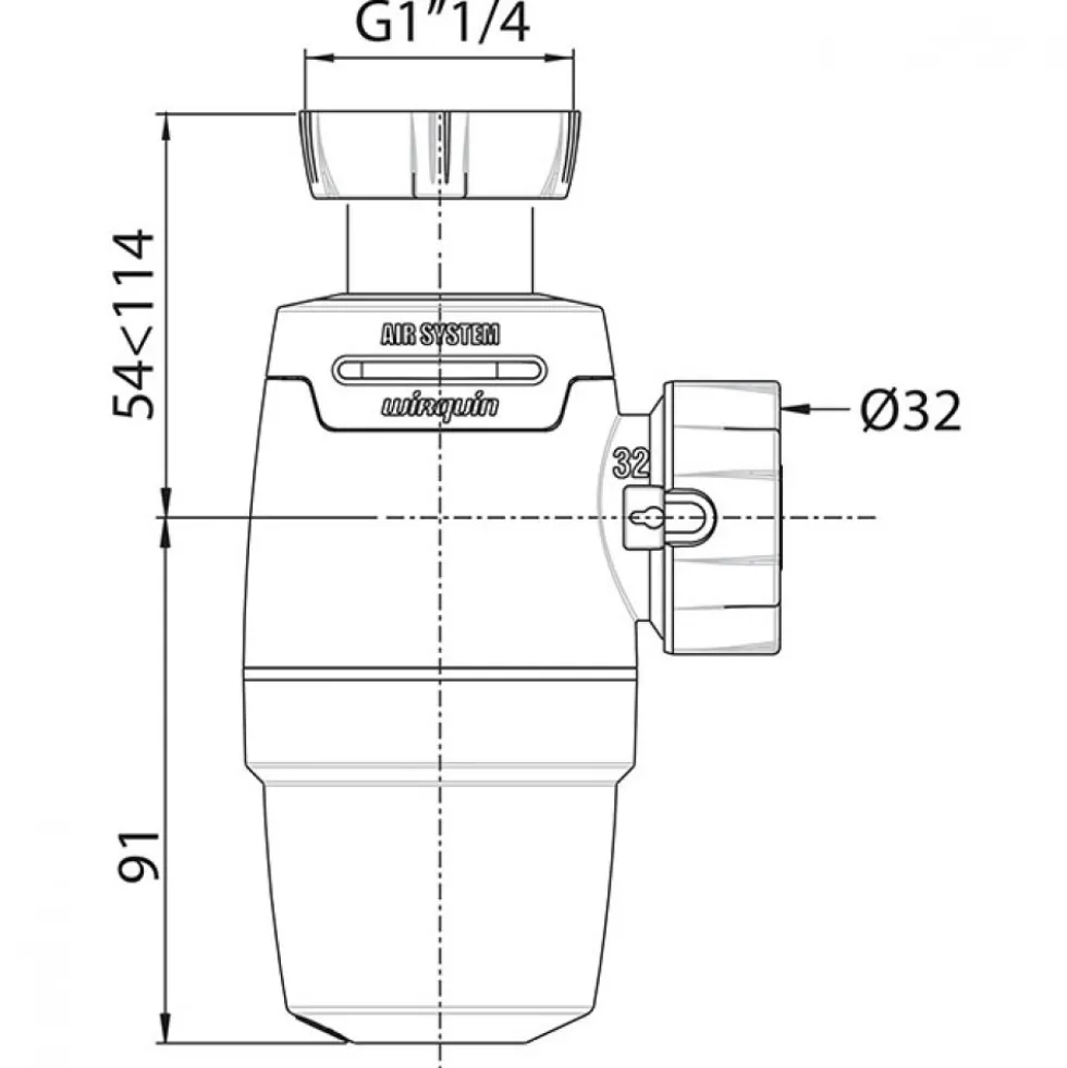 Siphon de lavabo - anti-vide intégré - Neo Air System WIRQUIN PRO