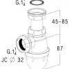 Siphon de lavabo en polypropylène - réglable en hauteur NICOLL