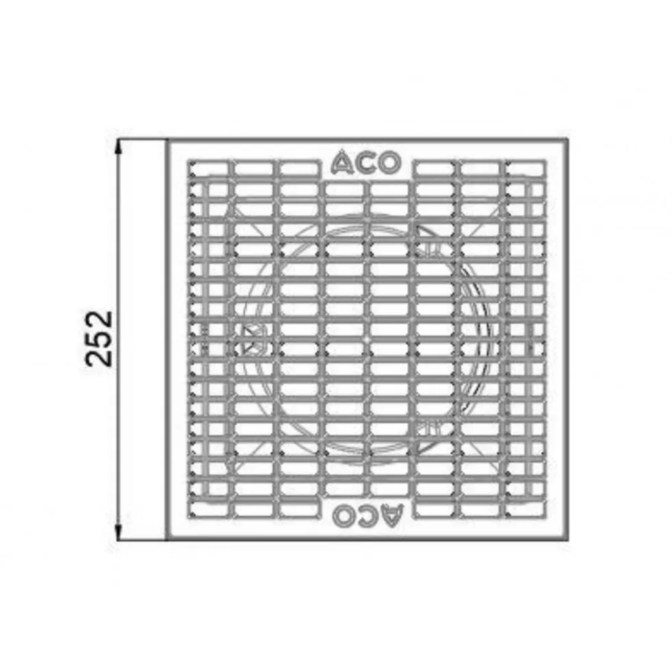 Siphon de sol bas DN110 grille polypropylène 250x250 mm A15 Europoint ACO