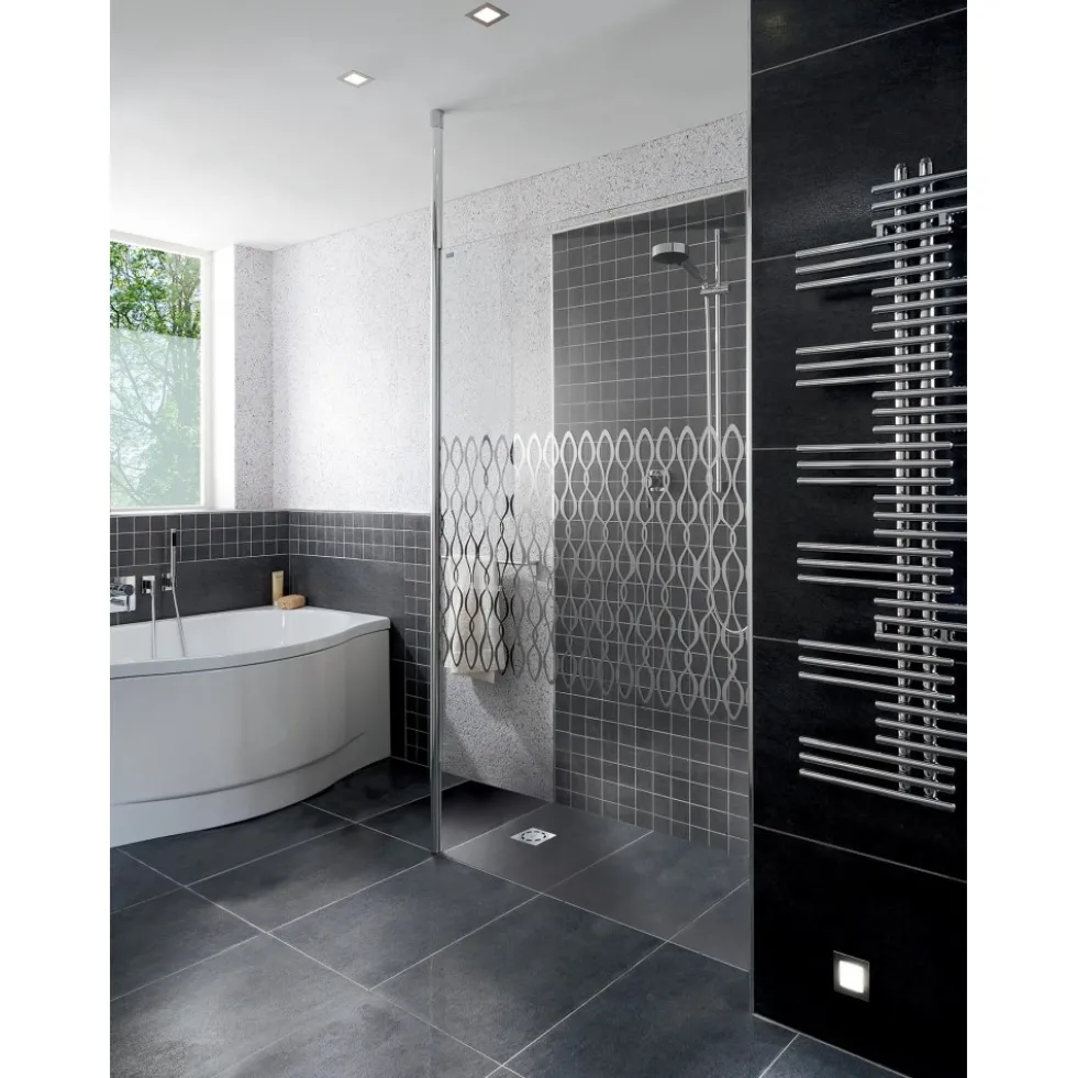 Siphon de sol inox 100x100 mm sortie verticale DN40 - GE30 - Showerdrain Eko ACO