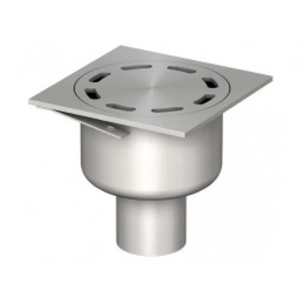 Siphon de sol inox 100x100 mm sortie verticale DN40 - GE15 - Showerdrain Eko ACO