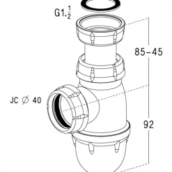 Siphon d'évier en polypropylène NICOLL