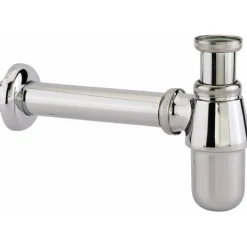 Siphon laiton chromé pour vasque - écrou 33 x 42 mm - à sortie murale VALENTIN