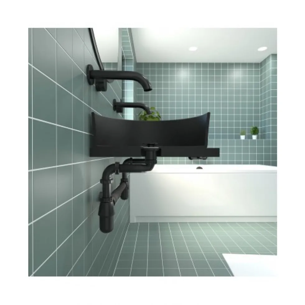 Siphon lavabo réglable Ø32 noir VALENTIN