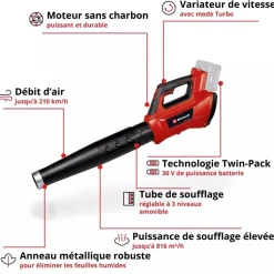 Souffleur sans fil Professional GP-LB 36/210 Li E-Solo - Power X-Change EINHELL PROFESSIONAL
