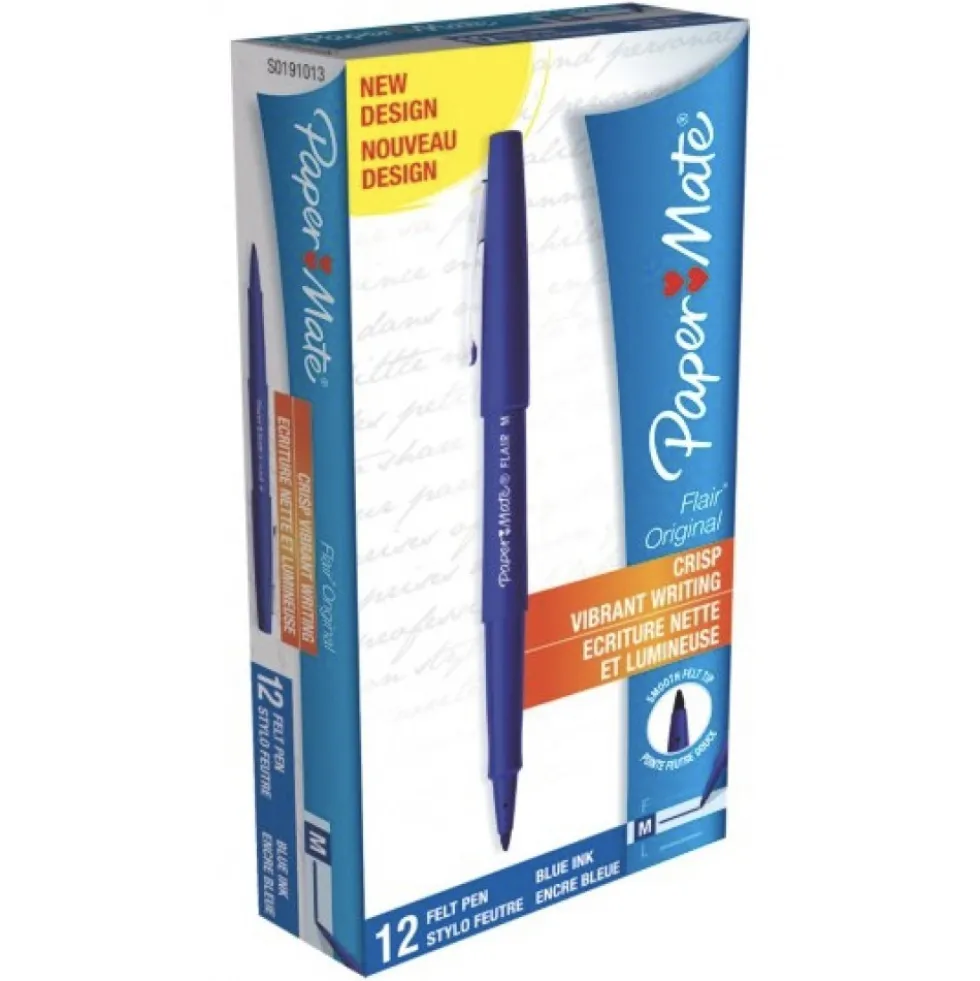 Stylo feutre - pointe moyenne - PAPER MATE® FLAIR - par 12 PAPER MATE
