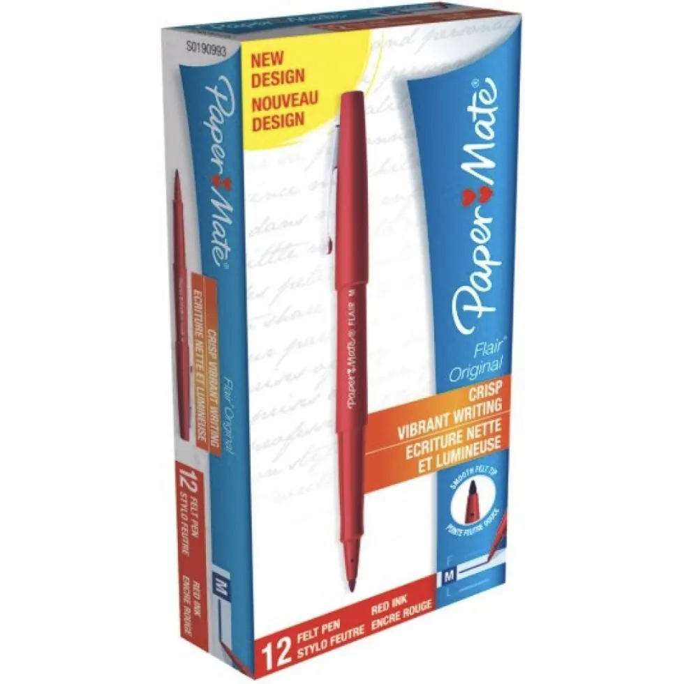 Stylo feutre - pointe moyenne - PAPER MATE® FLAIR - par 12 PAPER MATE