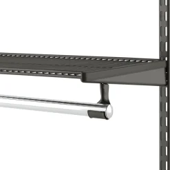Support barre de penderie - tube de 25 mm - système suspendu - graphite ELFA