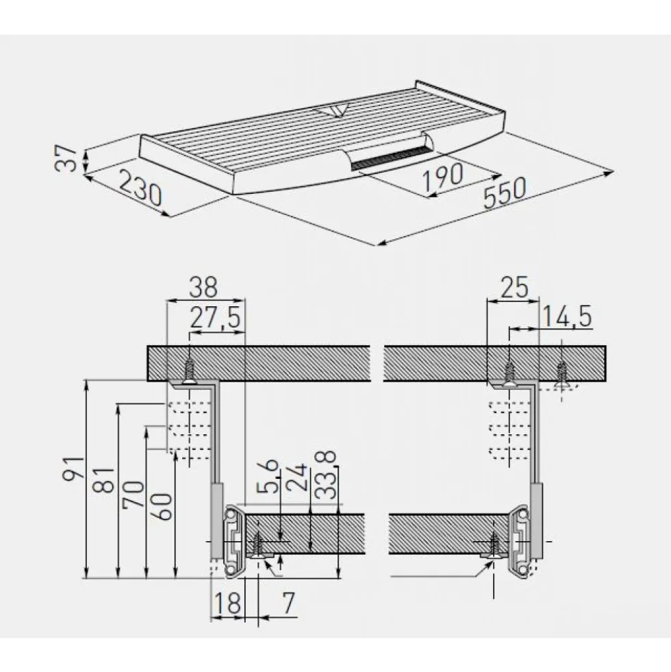 Support coulissant pour clavier et tapis de souris GTV