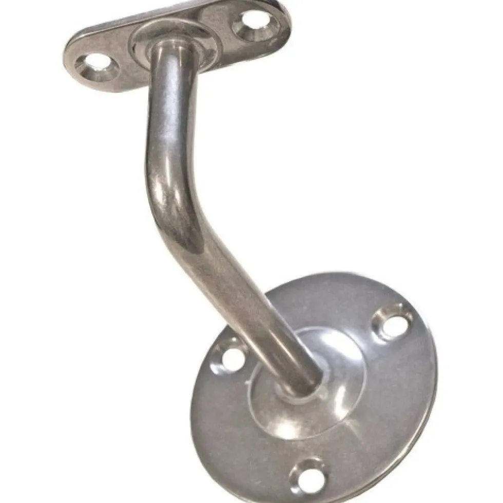 Support de rampe coudé sur platine ronde à visser - inox MASSARD