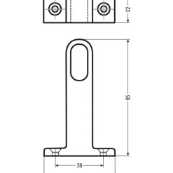 Support d'extrémité - sous tablette - pour tube penderie - noir - 1190 HERMETA
