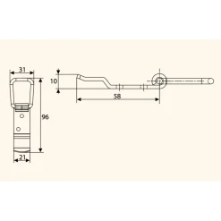 Support loquet inox pour volet battant TORBEL