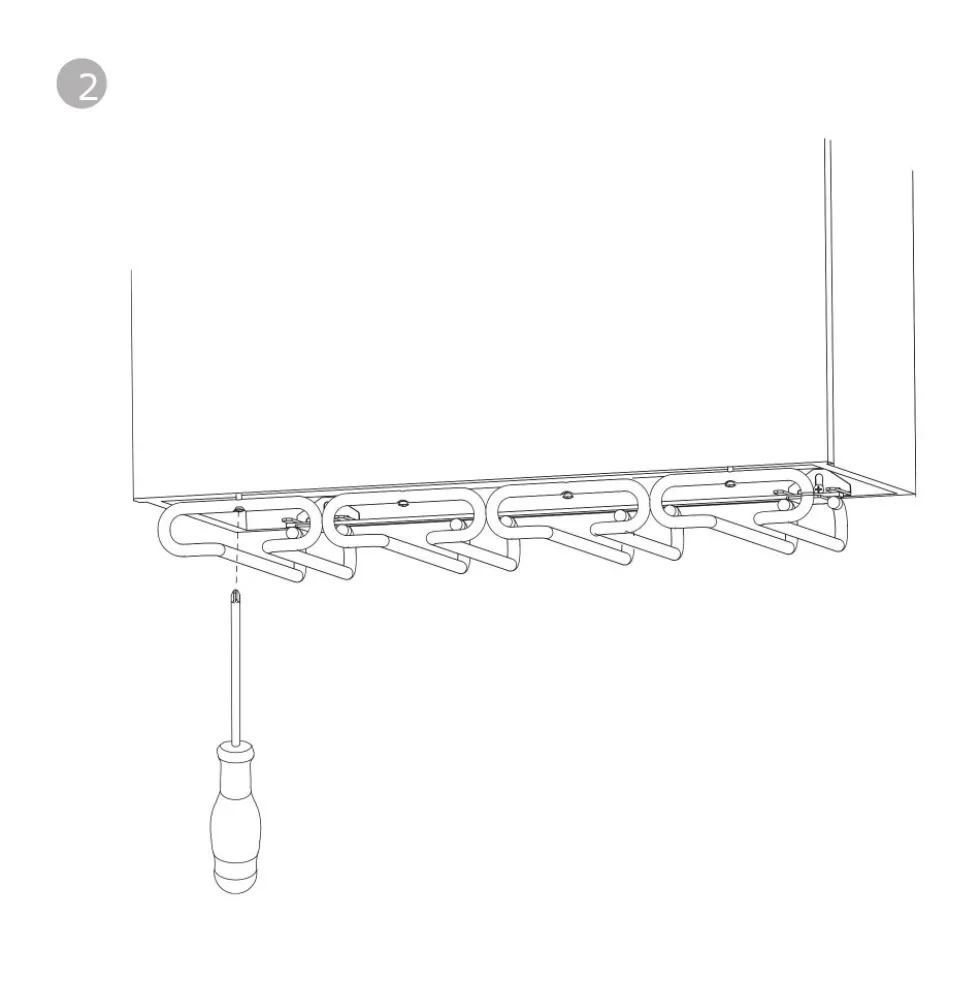 Support pour verres à pied - 4 barres - profondeur 280 mm EMUCA