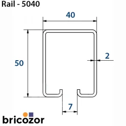 Support à tige filetée - force 150 kg - pour rail SPORTUB 5040 - 5141 MANTION