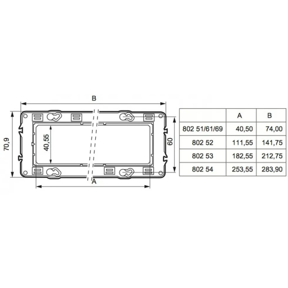 Support à vis Batibox - 3 postes - 6 ou 8 modules LEGRAND