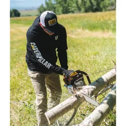 Sweat de travail molletonné à capuche avec logo bannière - noir Caterpillar
