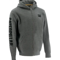 Sweat de travail molletonné à capuche avec logo bannière - gris Caterpillar