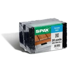 Tampons mousse isolant PADS pour terrasse bois - 100x100 mm - par 20 SPAX