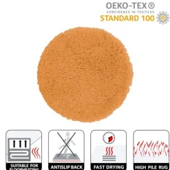 Tapis de bain - 60cm - Orange - Microfibre - antidérapant - Highland SPIRELLA