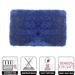Tapis de bain - 55x65cm - Bleu Marine - Microfibre - antidérapant - Highland SPIRELLA
