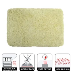 Tapis de bain - 60x90cm - Jaune Clair - Microfibre - antidérapant - Highland SPIRELLA