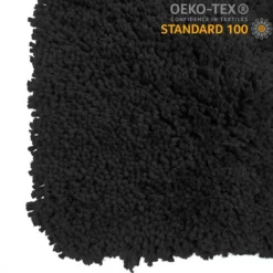 Tapis de bain - 55x65cm - Noir - Microfibre - antidérapant - Highland SPIRELLA