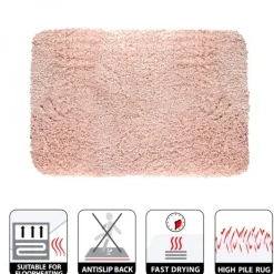 Tapis de bain - 80x150cm - Rose Clair - Microfibre - antidérapant - Highland SPIRELLA