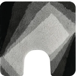 Tapis de WC - 55x55cm - Noir et Gris - Acrylique - antidérapant - Kali SPIRELLA