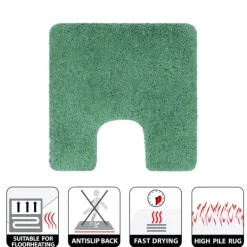 Tapis de WC - 55x55cm - Vert Basil - Microfibre - antidérapant - Highland SPIRELLA