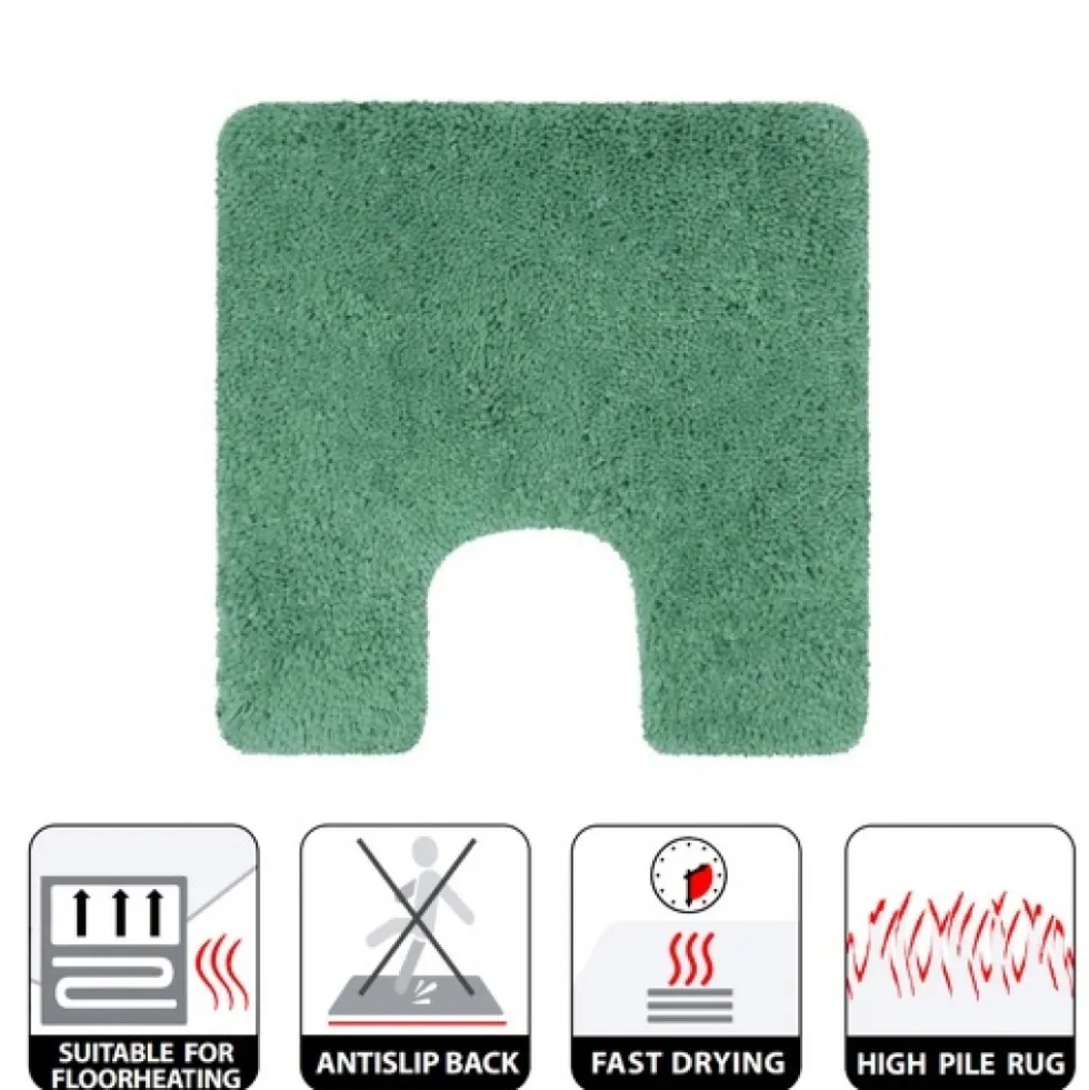 Tapis de WC - 55x55cm - Vert Basil - Microfibre - antidérapant - Highland SPIRELLA