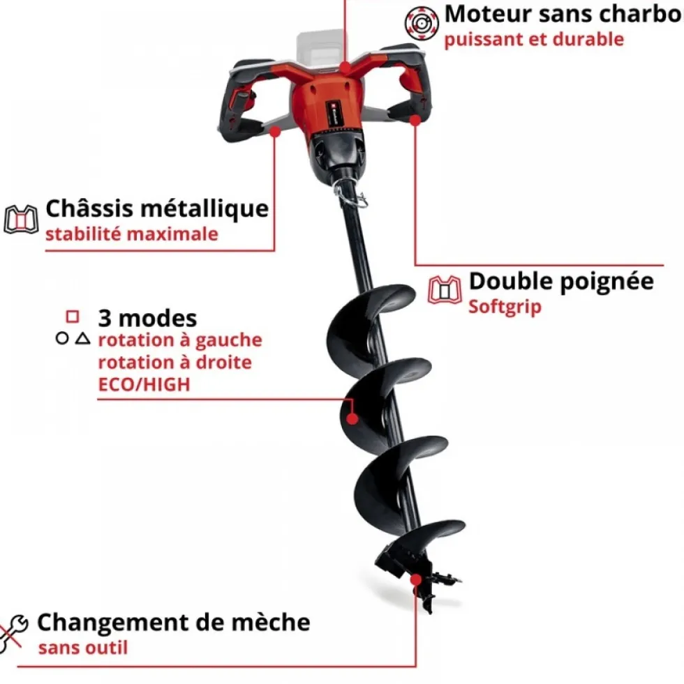 Tarière sans fil GP-EA 18/150 Li BL-Solo - Power X-Change EINHELL PROFESSIONAL