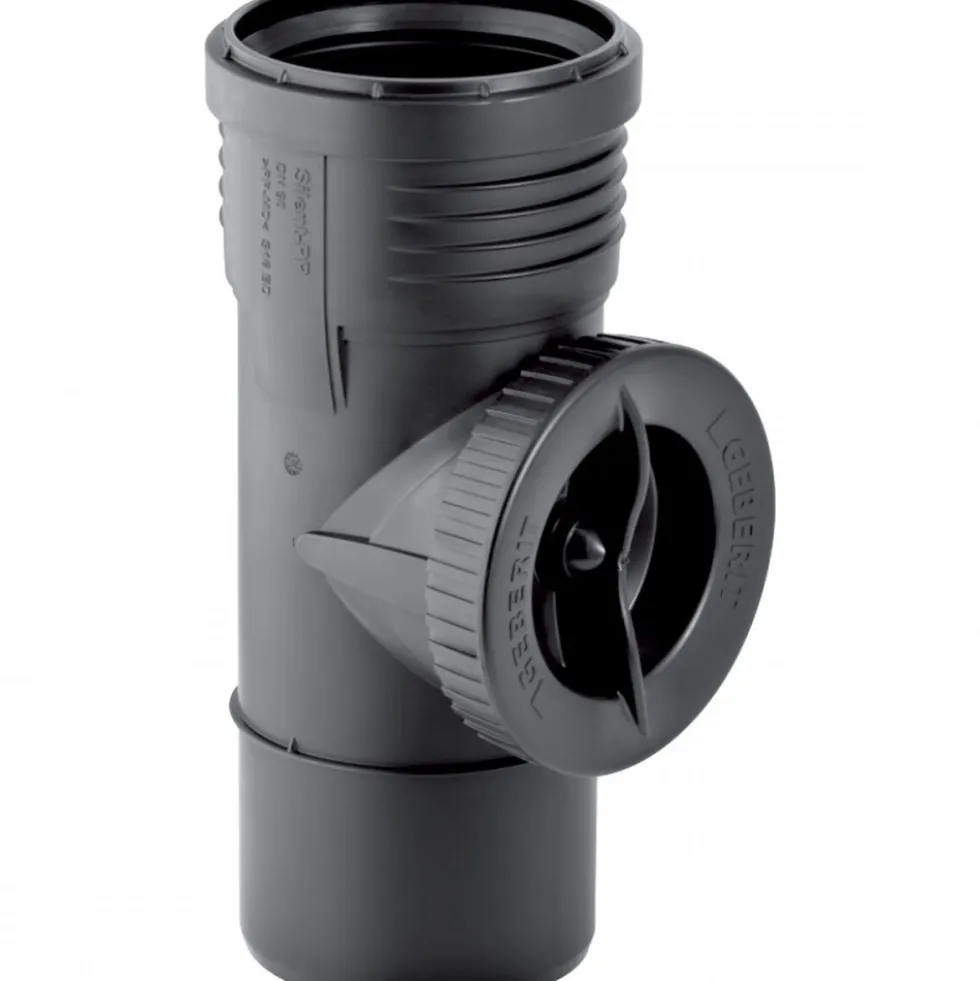 Té de nettoyage 90° Silent-PP avec trappe de visite ronde diamètre 110 mm GEBERIT