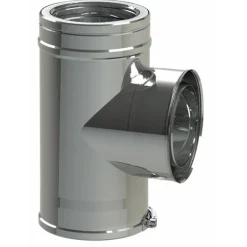 Té 90° - double paroi Duoten - Inox isolé - avec bride de sécurité TEN
