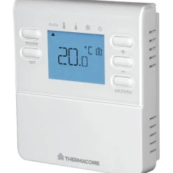 Thermostat d'ambiance digital filaire avec 2 modes de réglage THERMACOME