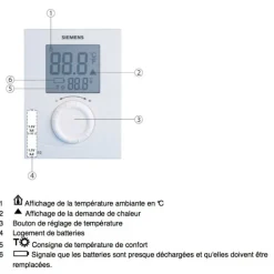 Thermostat d'ambiance - programmable - journalier - RDJ100 SIEMENS