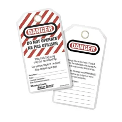 Étiquettes Blanches -Danger ne pas utiliser -A personnaliser -par 12 MASTER LOCK