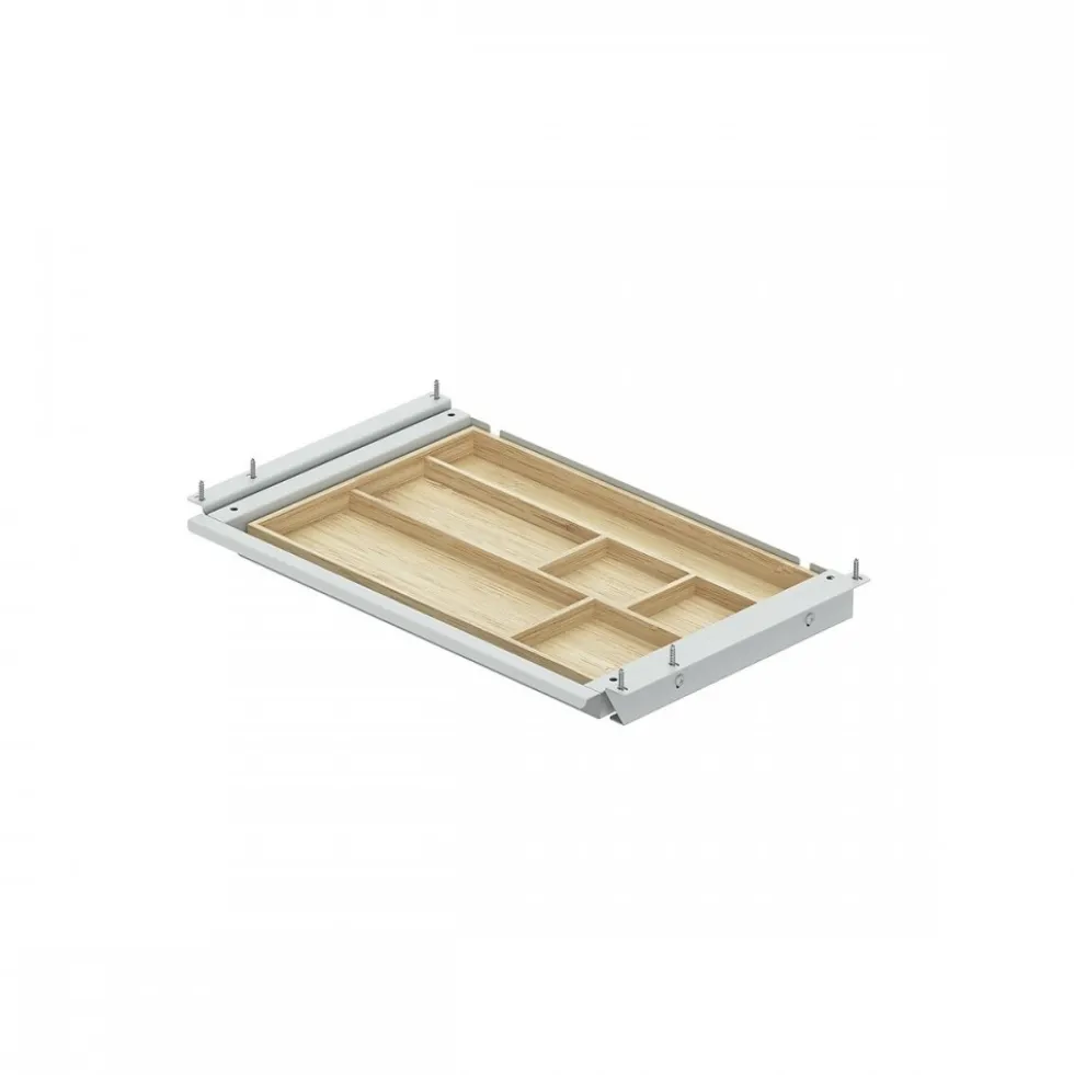 Tiroir de bureau en acier et bambou SN Grip Steelforce - sous bureau HETTICH