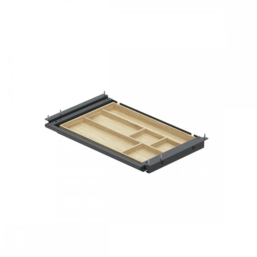 Tiroir de bureau en acier et bambou SN Grip Steelforce - sous bureau HETTICH