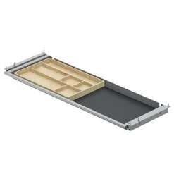 Tiroir de bureau en acier et bambou SL Grip Steelforce - sous bureau HETTICH