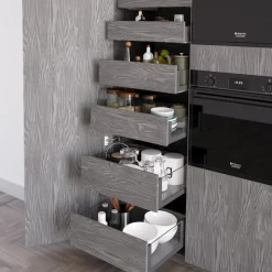 Tiroir extérieur Vertex avec côtés en verre - 178 mm - Gris - 40 kg EMUCA