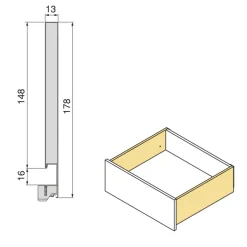 Tiroir extérieur Vertex 3D anthracite - hauteur 178 mm - charge 40 kg EMUCA