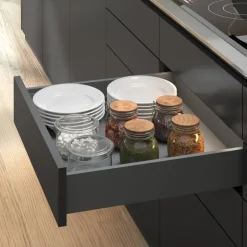 Tiroir extérieur Vertex 3D anthracite - 93 mm - 40 kg - push synchro EMUCA