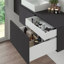 Tiroir extérieur Vertex 3D blanc - 131 mm - 40 kg - push synchro EMUCA