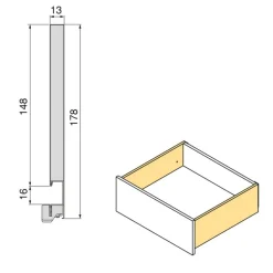 Tiroir extérieur Vertex 3D blanc - 178 mm - 40 kg - push synchro EMUCA