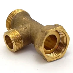 Té mâle avec écrou prisonnier avec joint plat F20x27 / M15x21 BRICOZOR